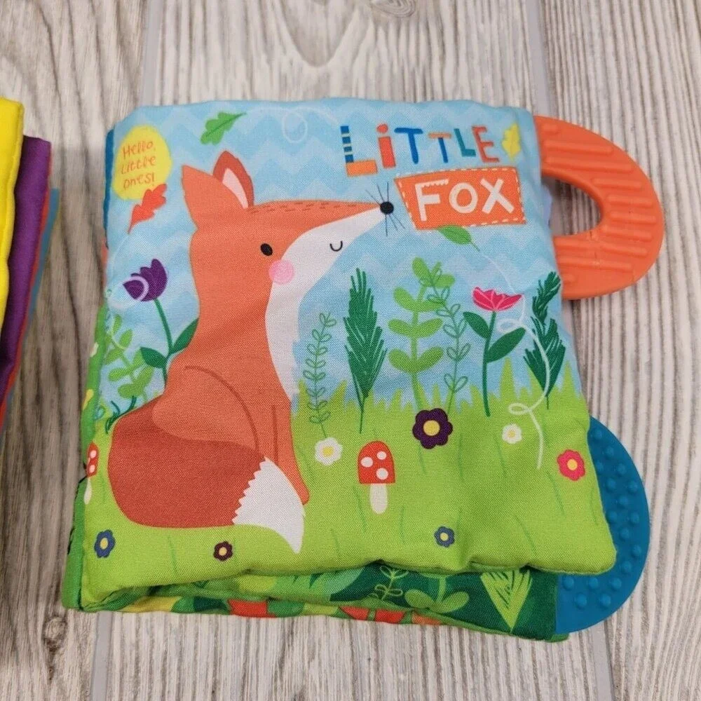 Kane Miller Soft Book Baby Multicolor Fox Owl Rattle Teether Set of 2